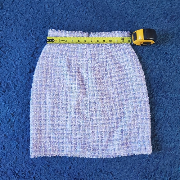 Ann Taylor blue and White Tweed Skirt Size 0P - Picture 4 of 5